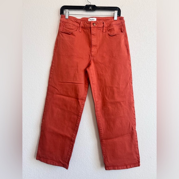 Pistola Cropped Straight Leg Stretchy Pants in Orange Size 28 - Picture 1 of 9